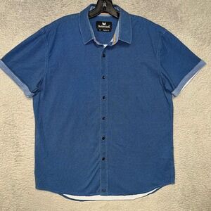 Buttercloth Icy Cotton Shirt Mens Size XL Blue Legend in Blue Cuff Regular Fit